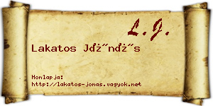 Lakatos Jónás névjegykártya