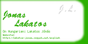 jonas lakatos business card